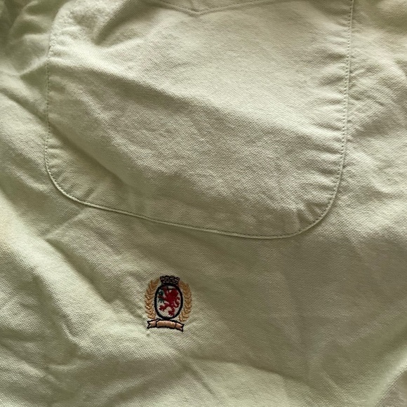 Men’s used Tommy Hilfiger retro vintage long sleeve green shirt size large L - Picture 3 of 4